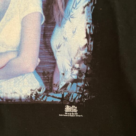Rare 90s Buffy the Vampire Slayer T-Shirt Buffy Promo Cast Tee VTG Medium NOS - Picture 3 of 9